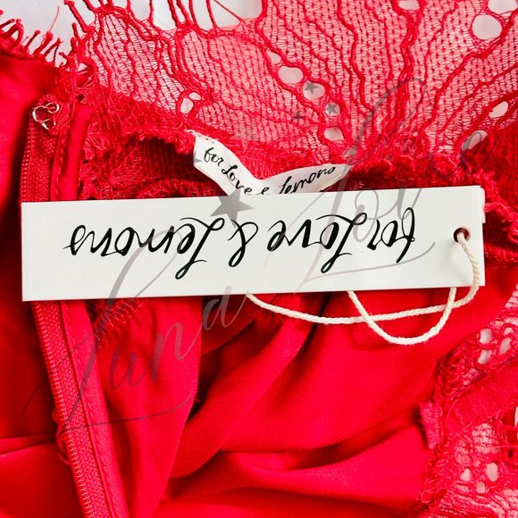 FOR LOVE & LEMONS Casey Maxi Dress in Red NWT - Picture 10 of 12